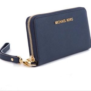 Micheal Kors Leather Navy Blue Wallet